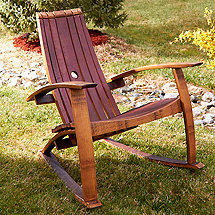 Wine Barrel Stave Adirondack Rocking Chair