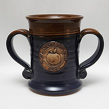 Two Handled Green/Brown Cider Mug
