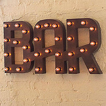 Vintage Bar Sign Lighted (Weathered)
