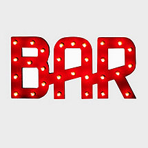 Vintage Bar Sign Lighted (Red)