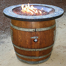Reclaimed Wine Barrel Firepit Bistro