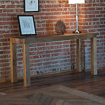 Reclaimed Wood Beam Leg Console Table