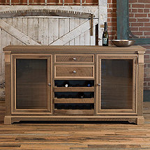 Reclaimed Oak Wine Credenza (Grey Wash)