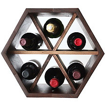 Honeycomb Modular Wine Rack with Dividers (Walnut)