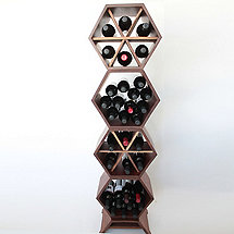 Honeycomb Modular Wine Rack 4 Piece (Walnut)