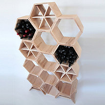 Honeycomb Modular Wine Rack 13 Piece (Maple)