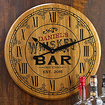 Personalized Whiskey Barrel Head Clock