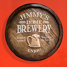 Personalized Quarter Barrel Head with Beer Mug Relief