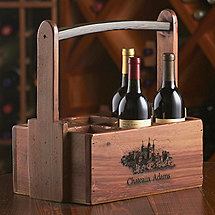 Personalized 6 Bottle Wooden Wine Caddy