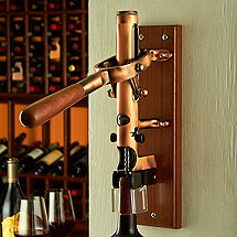 BOJ Wall Mounted Corkscrew with Wood Backing (Old Coppered)