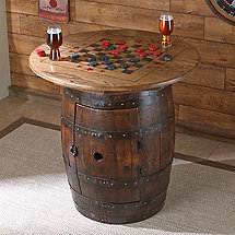 Whiskey Barrel Game Table