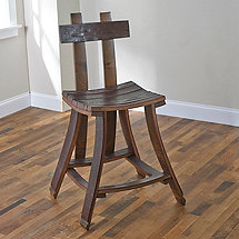 Barrel Stave Stool Rectangle Seat (with Back)