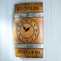 Personalized Wine Barrel Wall Clock