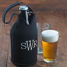 Monogrammed Black Growler Tote