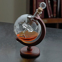 Globe Whiskey Decanter with Antique Car