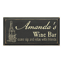Personalized Wooden Wine Bar Sign (9 X 18)