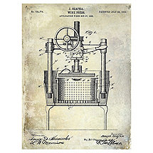 1903 Wine Press Patent Giclee Print on Canvas