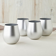 Gala Holiday Silver Acrylic Tumblers (Set of 4)