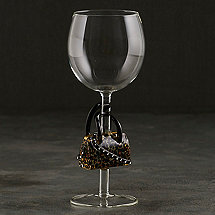 Collectible Leopard Handbag Wine Glass