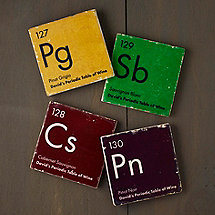 Personalized Periodic Table of Wine Marble Coasters (Set of 4)