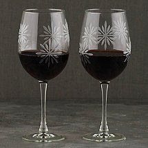 Etched Snowflake Wine Glasses (Set of 2)