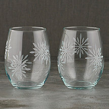 Etched Snowflake Tumblers (Set of 2)