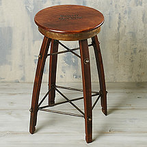 Personalized Reclaimed Swivel Wine Barrel Stave Stool