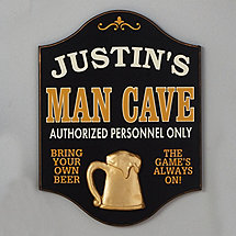 Personalized Man Cave Sign with Beer Relief