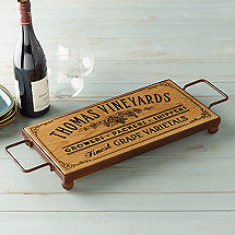 Personalized Serving Board with Wrought Iron Base