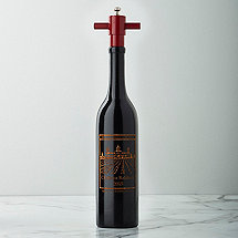 Personalized Ebony Wine Bottle Pepper Mill with Chateau Graphic