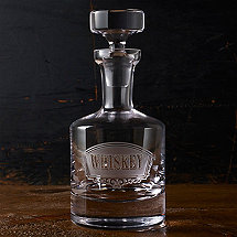 Old Fashioned Deep Etched Whiskey Decanter