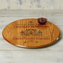 Personalized Barrel Head Lazy Susan with Estate Graphic