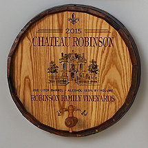 Personalized Quarter Barrel Head Sign with Spigot (Estate Graphic)