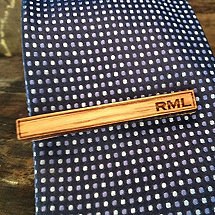 Monogrammed Reclaimed Bourbon Barrel Tie Clip