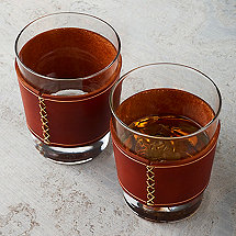 Whiskey Glasses with Leather Wrap (Set of 2)