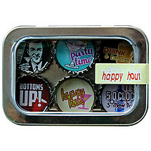 Recycled Bottle Cap Magnets (Happy Hour)