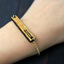 Monogrammed Reclaimed Bourbon Barrel Bracelet