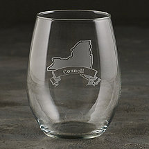 Personalized New York State Tumbler Glasses (Set of 2)