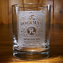 Personalized Etched Whiskey Label Glasses (Set of 4)