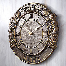 Personalized 'Wine Time' Clock (Grapevine Relief)