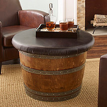 Reclaimed Barrel Ottoman