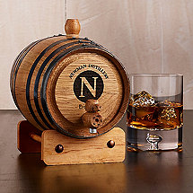Personalized Handcrafted American Oak Barrel with Single Initial
