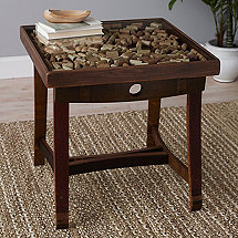 Collector's Display Top End Table with Barrel Stave Legs