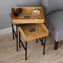 Personalized Wine Crate Tray Nesting Tables