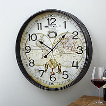Oversized World Map Clock