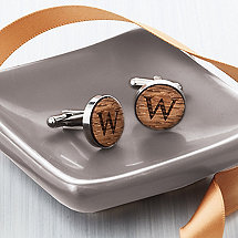 Personalized Reclaimed Wine Barrel Cufflinks