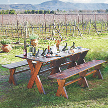 Carneros Picnic Table with Chilling Trough and Benches