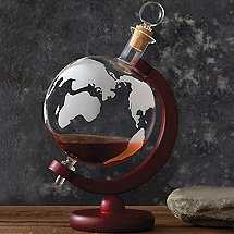 Etched Globe Whiskey Decanter
