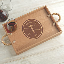 Personalized Crate Tray with Rope Handles