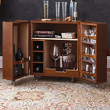 Leather Trunk Bar End Table